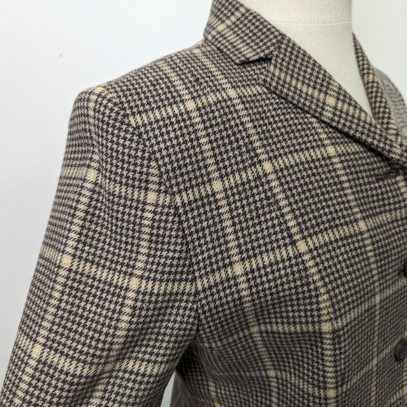 VINTAGE Pendleton Brown Wool Plaid Skirt Suit with Blazer 10 - Picture 2 of 13